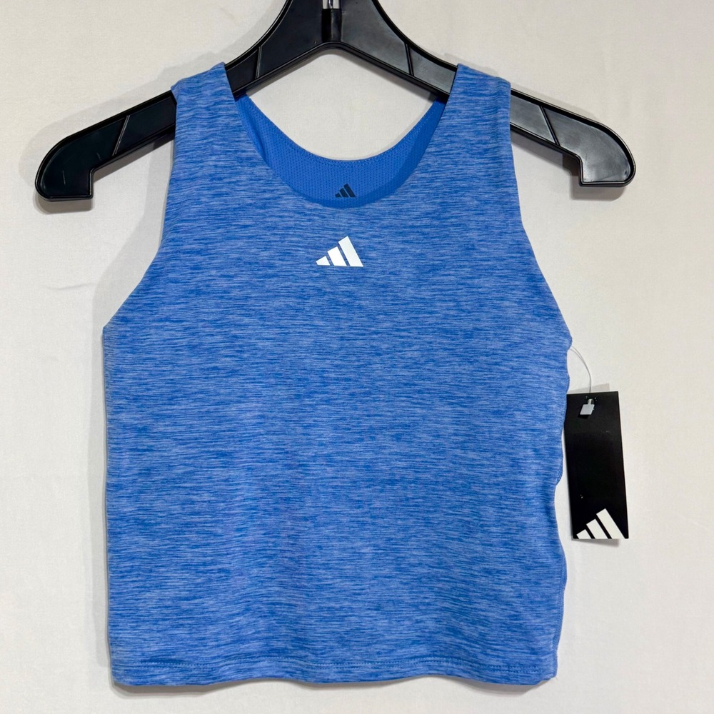 Adidas Girls Melange Training Athletic Tank Light Blue AB10283 Size XL 16 NWT